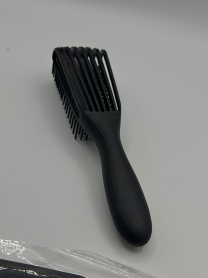 Kits 3 pièces peigne noir à huit griffes peigne en silicone souple pour cheveux bouclés secs et humides