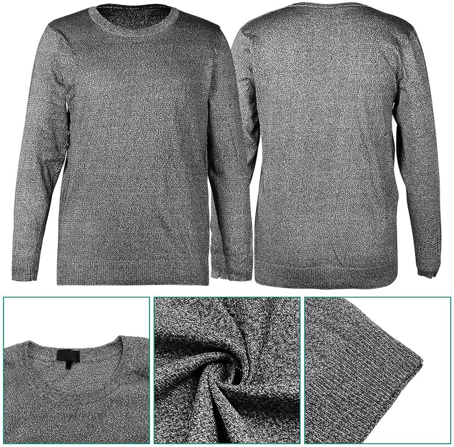 Chemise Résistante Aux Coupures, Chemise Anti-Coupure, Chemise Résistante Aux Coupures, Chemise À Manches Longues Résistante Aux Coupures, Protection De Sécurité De Niveau 5, Pour La Coupe Et La Manipulation Du Verre (L)