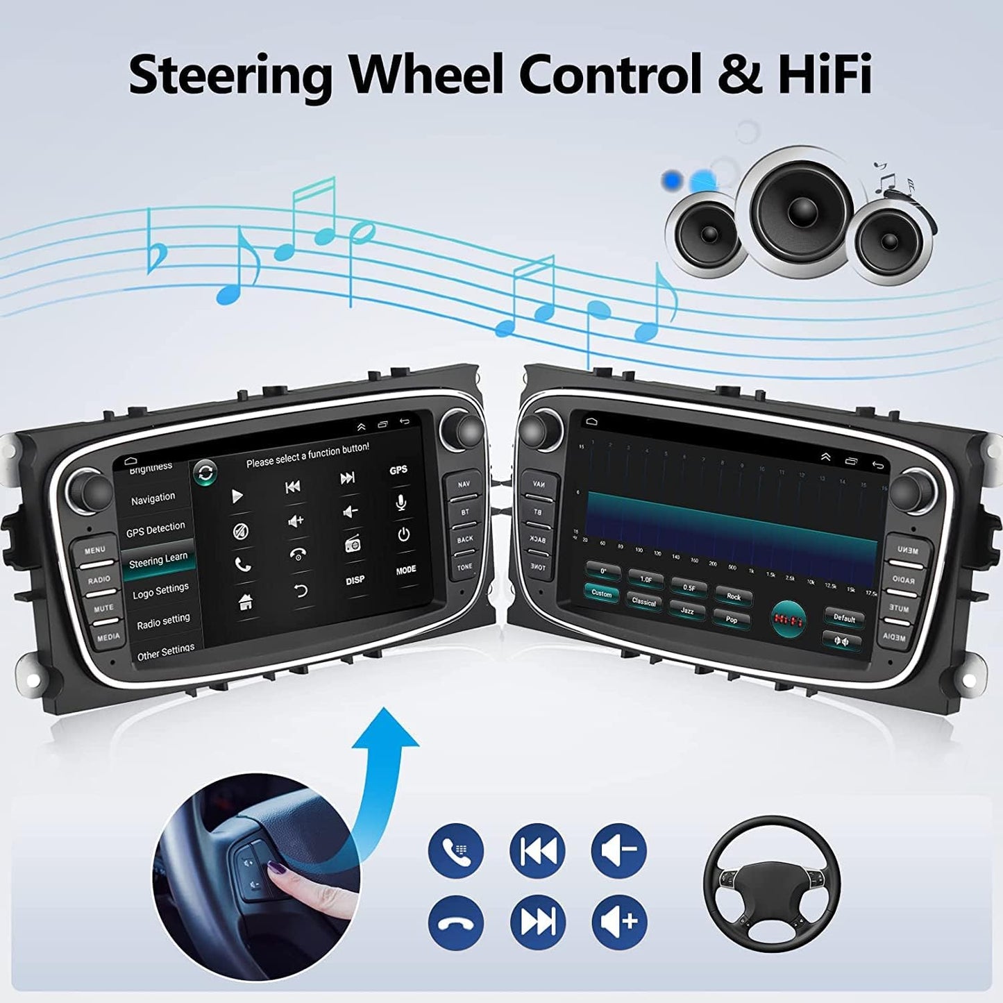 Autoradio 2+32G Android 11- 2 Din avec Carplay pour Ford Focus Mondeo Galaxy Kuga C-Max S-Max neuf