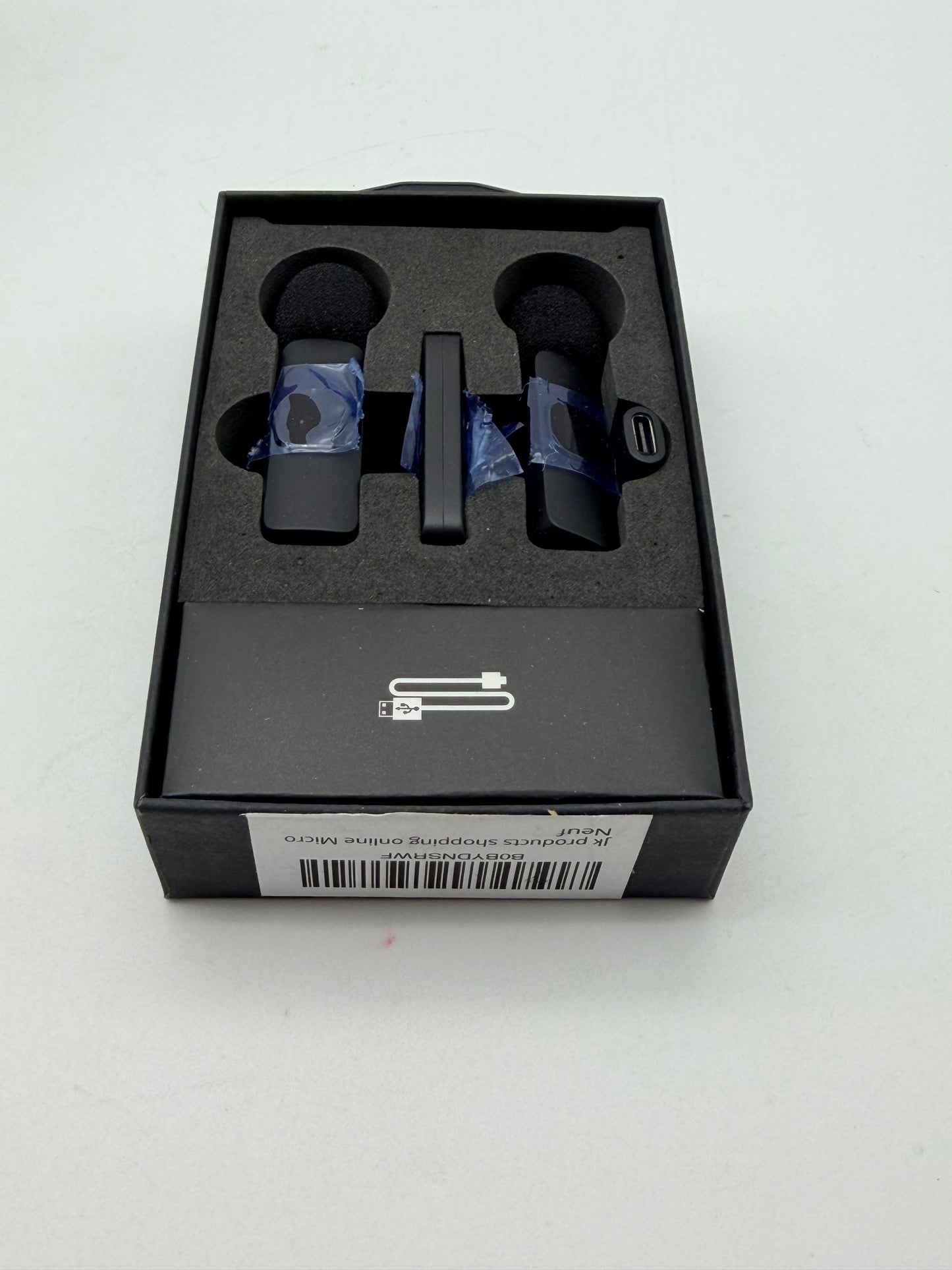 Microphones sans Fil pour Android, Microphone Bluetooth à Clipser sans Fil, Mini Microphone Cravate pour Enregistrement vidéo, Diffusion en Direct, Vlog, Youtube, TikTok (2 micros