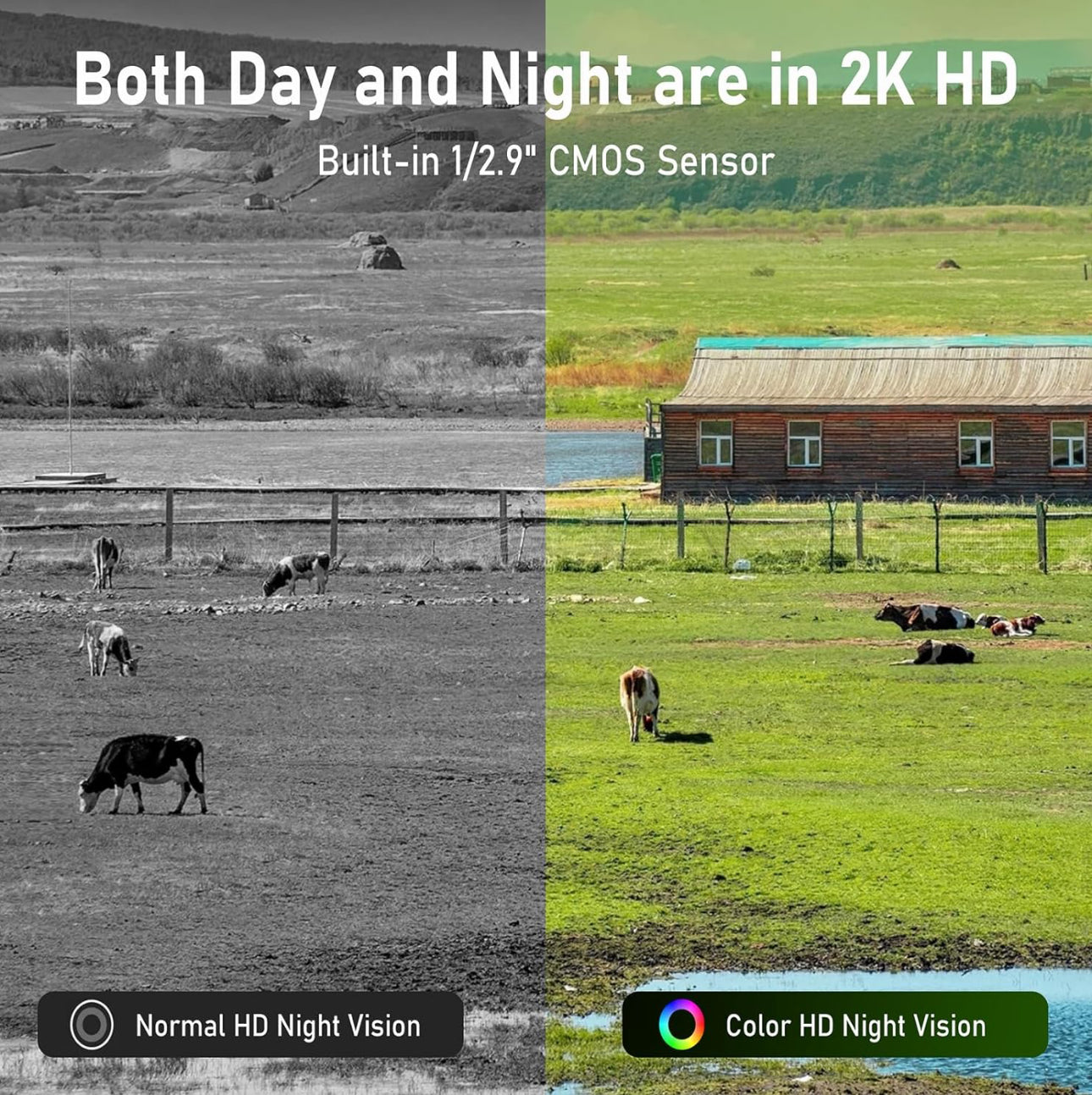Camera Chasse 4G, Batterie 12000mAh, 2K+2K Double Caméra 4G Autonome,Camera 4G Solaire Exterieur avec détection de Mouvement,Vision Nocturne Couleur,Suivi Automatique,IP66（sans Panneau Solaire）compatible avec tout les opérateurs mobiles