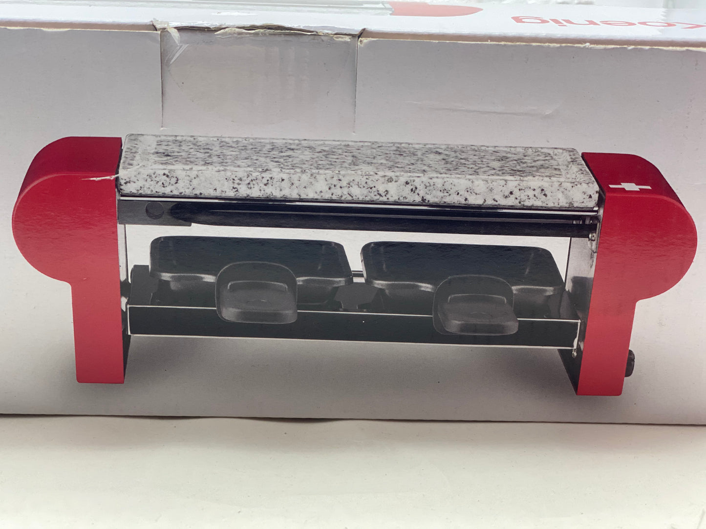 Raclette 2 personnes et plaque de granit - Température réglable - Puissance : 350 W neuve