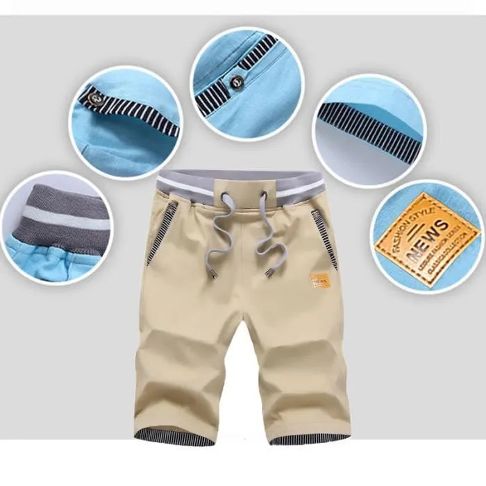 Bermuda homme,Bermuda Homme à cordon de serrage,Bermuda de jogging de sport-Bleu Foncé