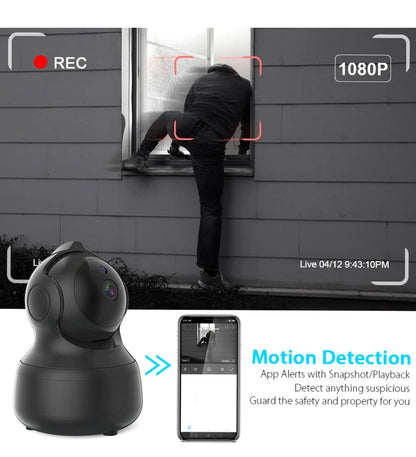 Caméra Surveillance WiFi 1080P IP sans Fil 2,4 G, Vision panoramique avec détection Mouvement neuve