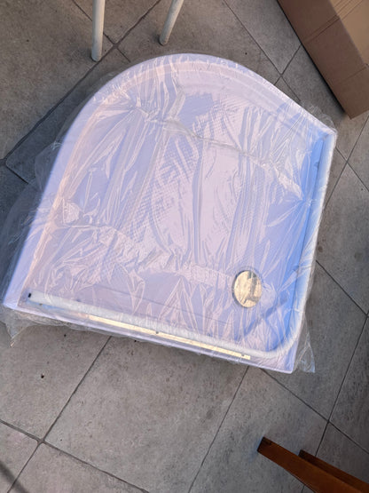 Receveur composante cab. 1/4 de cercle, blanc L.90 x l.90 cm