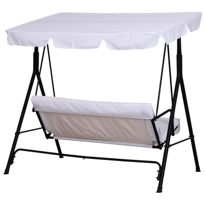 Balancelle de jardin - 3 places, toit imperméable, 1,72 x 1,1 x 1,52 m, blanc Neuve emballer