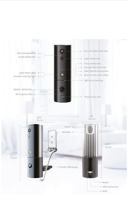 Camera de surveillance ultra intelligente Amaryllo HD Patio Blanc et noir détection du bruit