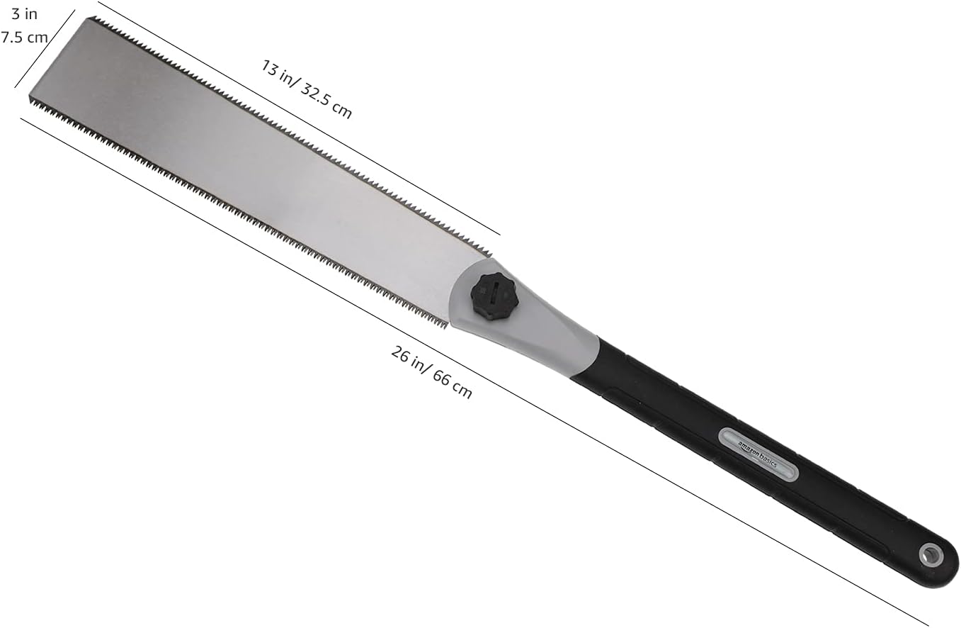 Amazon Basics Scie japonaise à double tranchant pour travail du bois 33 cm