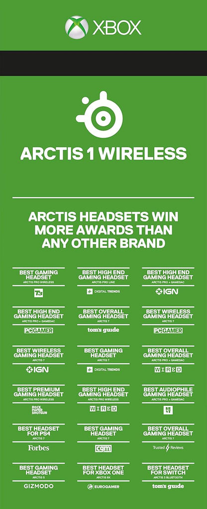 SteelSeries Arctis 1 Wireless pour Xbox - Casque de jeu sans fil - USB-C sans fil - Microphone Clearcast amovible - Pour Xbox, PS4, Nintendo Switch, Android (Xbox Series X|S|One), Noir