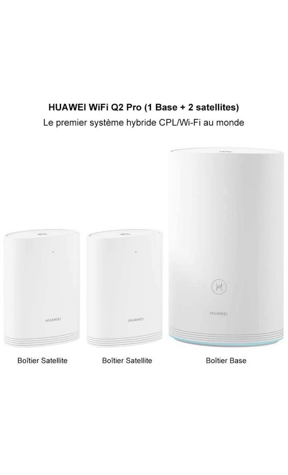 HUAWEI Wi-Fi Q2 Pro (1 Base + 2 Satellites), Powerline Wi-Fi Maillé 5GHz et CPL