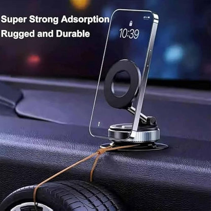 Support de téléphone, support de téléphone magnétique sous vide réglable à 360° Shopellox, support de téléphone mains libres pliable et rétractable pour maquillage/gymnase/miroir, adapté à tous les smartphones (noir)