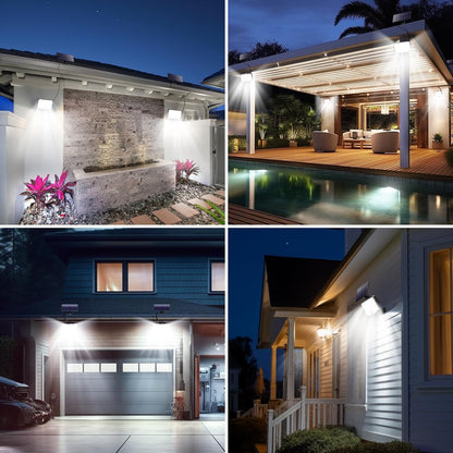 Lampe Solaire Extérieur Detecteur de Mouvement [310 LED/3Mode/Angle d'éclairage 270 °], Lumiere Exterieur avec Télécommande, Étanche Eclairage Spot LED pour Jardin Murale Outdoor