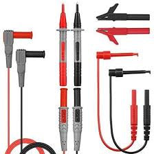 TACKLIFE Kit de Cordons de Test, 8 Pcs, avec Rallonge de Test Pinces, Crocodile Sonde de Test et Plongeur Mini-crochets METL04
