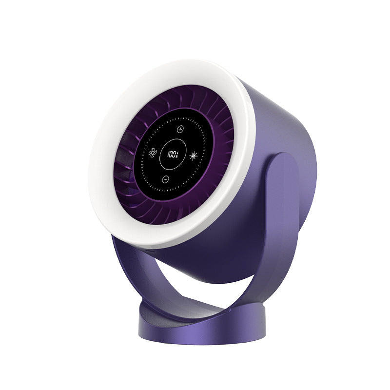 Ventilateur Mural & Bureau "Aurora-Breeze" – Rechargeable, Éclairage LED & Affichage Digital