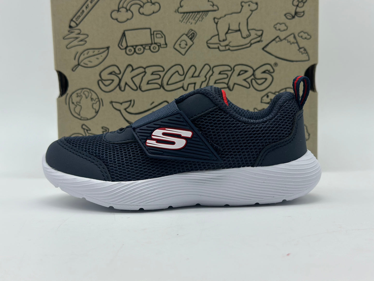 Skechers NVRD Bleu Marine Chaussures Enfant Larme Baskets avec semelle Millot de forme