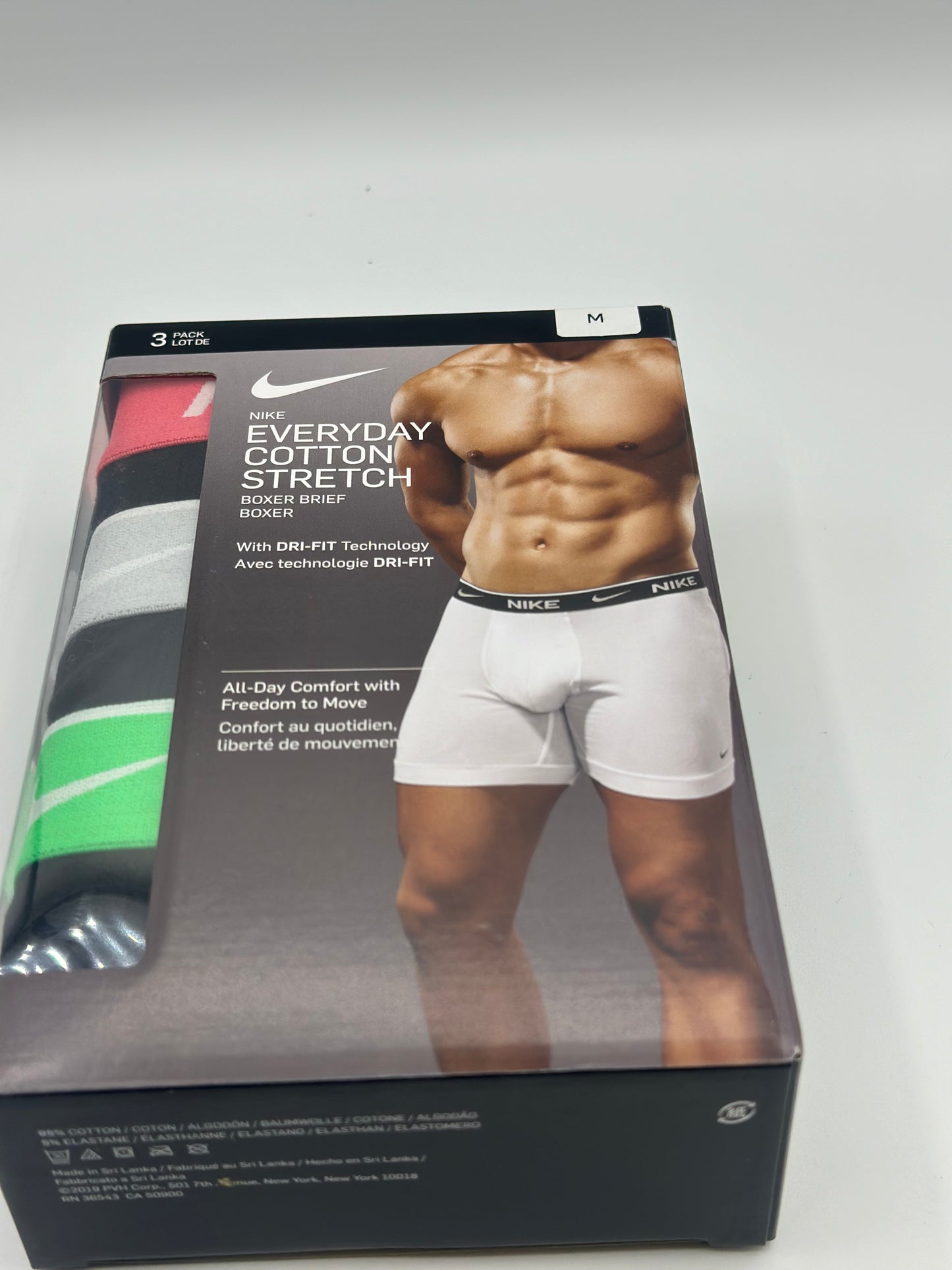 NIKE BOXERS PANTALONS POUR HOMMES 3PK gris/vert/rose tailles M