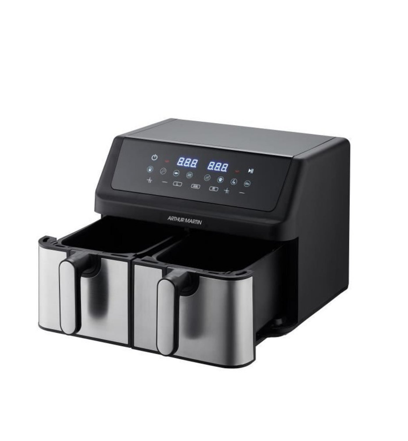 FRITEUSE SANS HUILE - ARTHUR MARTIN - AIRFRYER - 2 CUVES DE 4,5L - 2000W - AFFICHAGE LED neuve