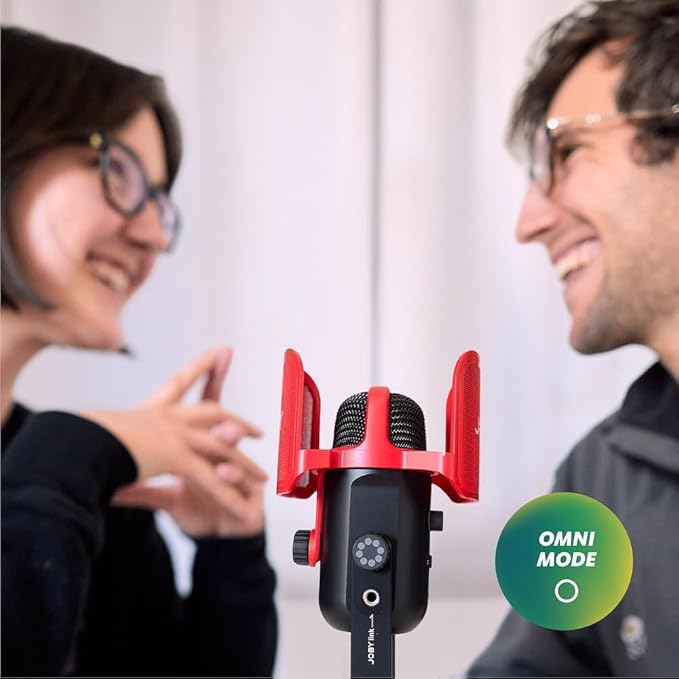 Micro à Condensateur avec Connexion USB, Microphone pour Stream, Podcast, Interview, Contrôles Mute et Gain sur Le Micro USB, Retour Possible Via Écouteurs, Compatible avec Mac et PC