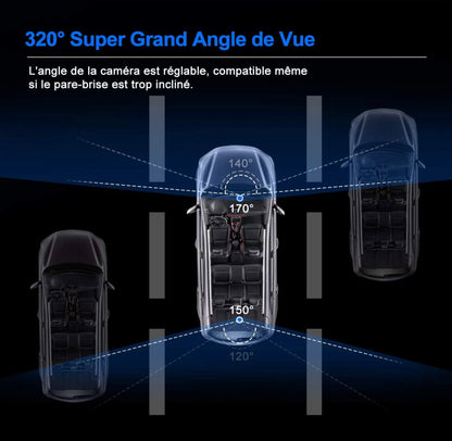 Dashcam de Voiture avec GPS, 2,5K Avant Arrière Ecran Tactile 12 Pouces 2560P Ultra HD neuve