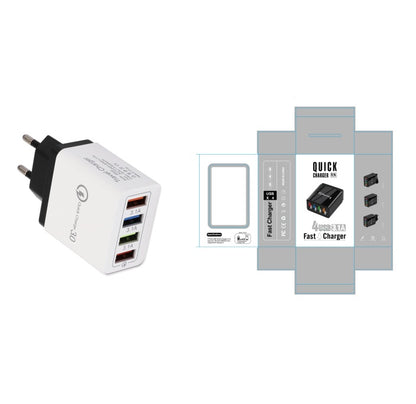 Chargeur USB Charge rapide 3.0 4 Adaptateur de téléphone pour tablette Chargeur mobile mural portable