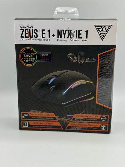 Gamdias Zeus E1 + Pad
Souris Filaire Pour Gamer - Droitier - Capteur Optique 3200 DPI - 6 Boutons - Rétro-Éclairage RGB - Tapis De Souris Inclus