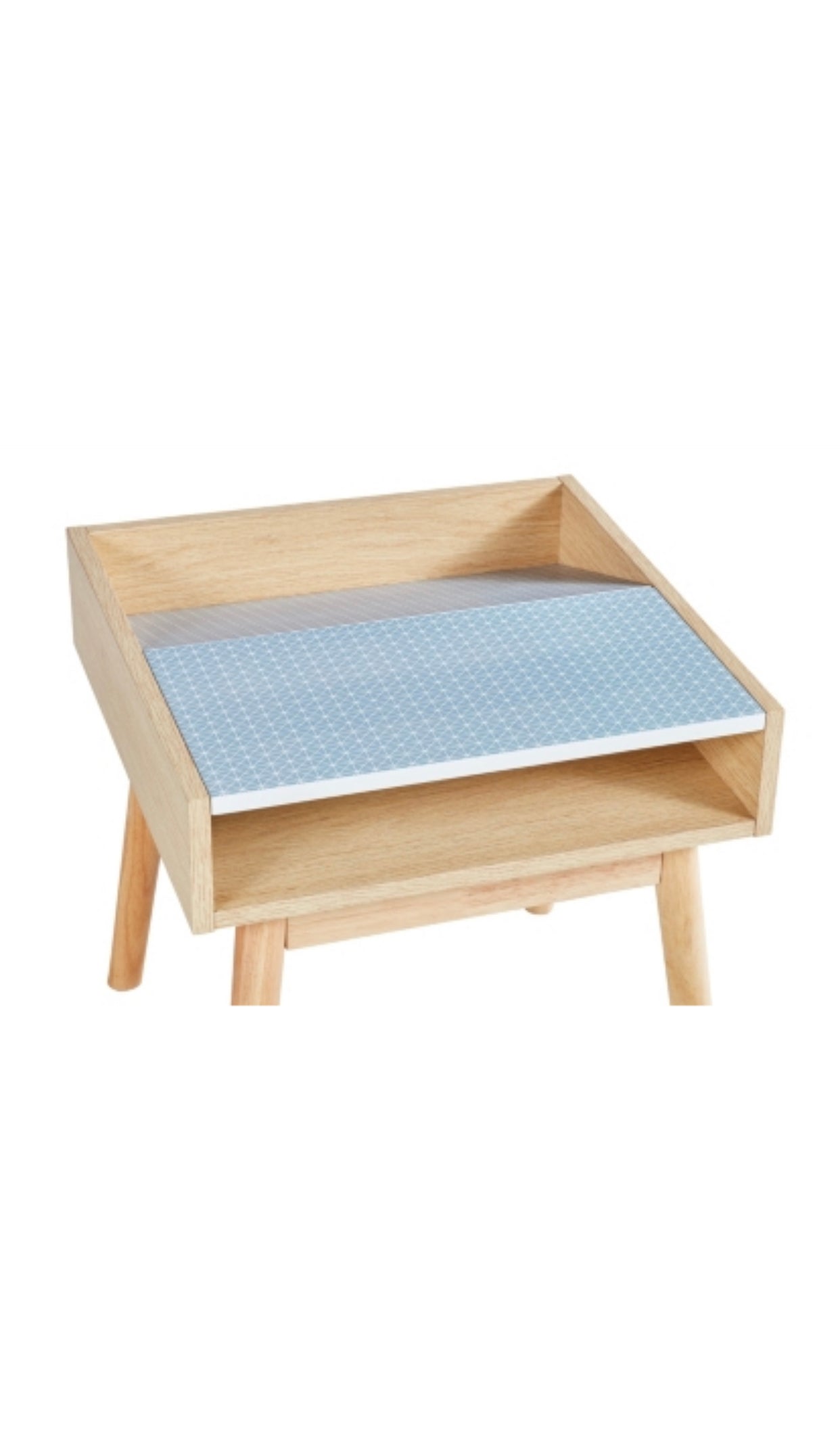 Bout de canapé scandinave sérigraphié gris/chêne À Monter Soit Même
