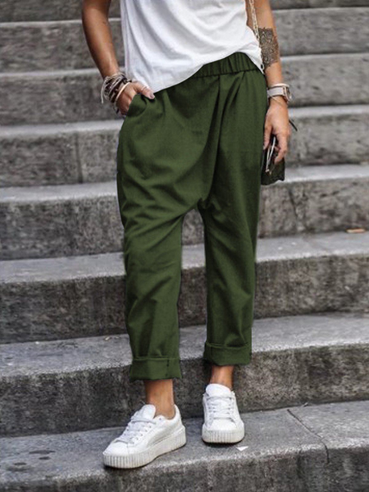 Pantalon "Comfy-Chic" à Taille Élastique – Coupe Droite & Matière Fluide