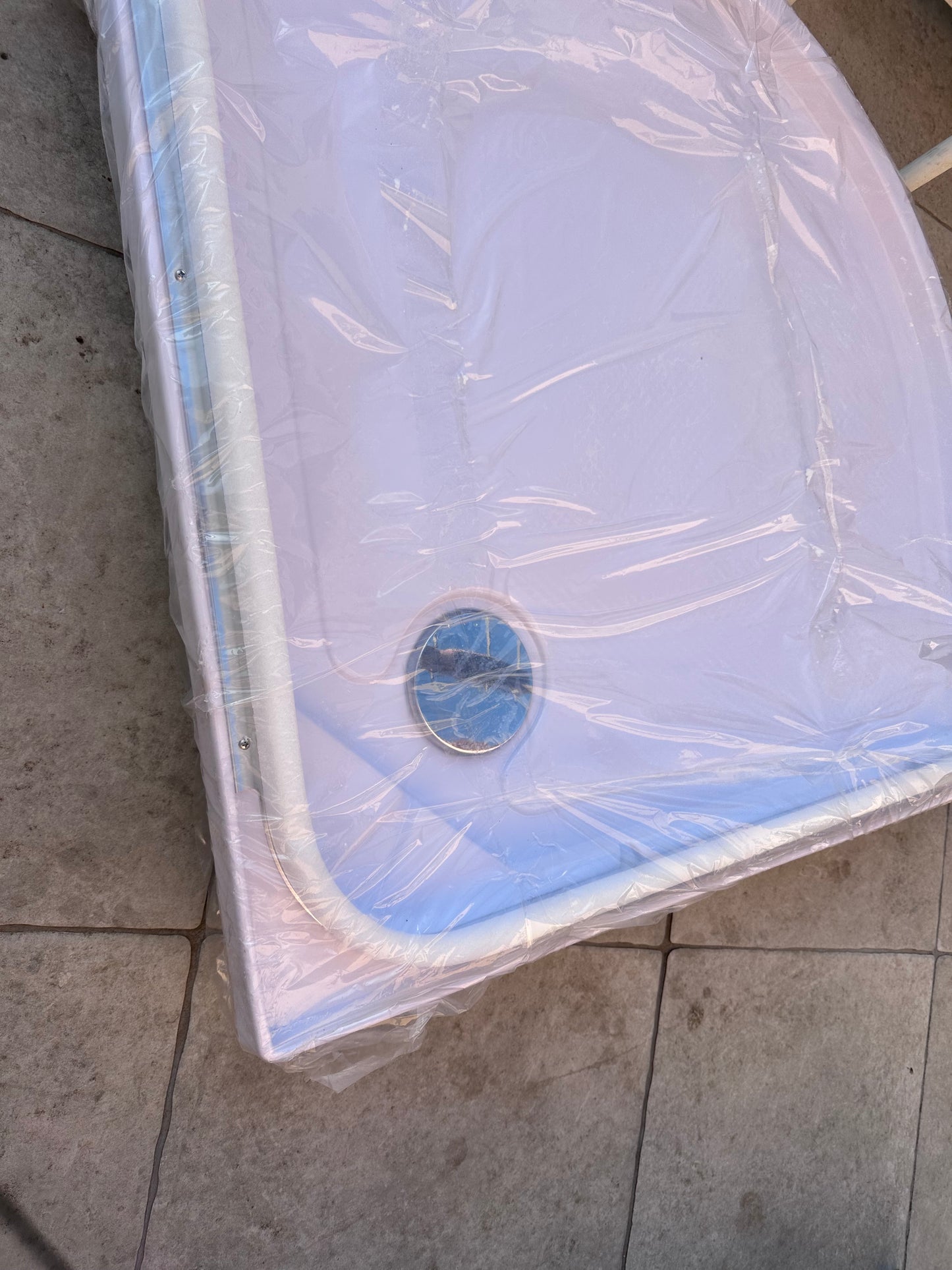 Receveur composante cab. 1/4 de cercle, blanc L.90 x l.90 cm