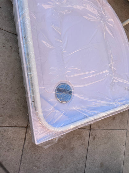 Receveur composante cab. 1/4 de cercle, blanc L.90 x l.90 cm