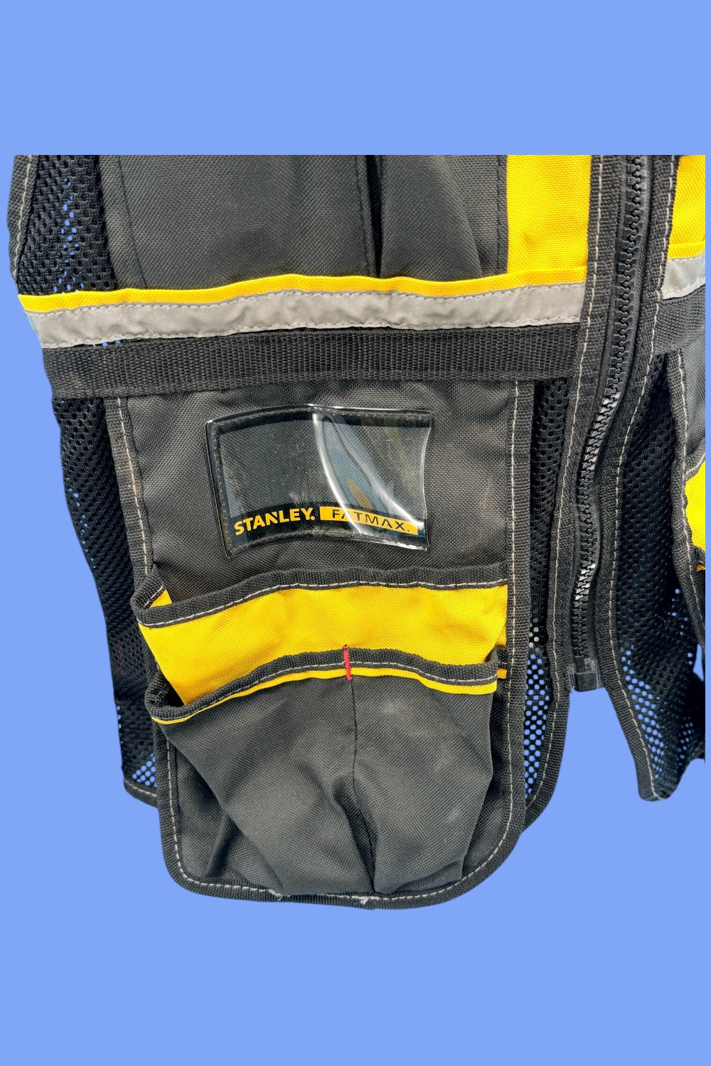 Stanley Fmst1 Veste Porte-Outils Gamme Fatmax - Nombreuses Poches - Bretelles Ajustables - Bandes Réfléchissantes -Doublure en Maille, XL, Jaune/Noir Multicolore