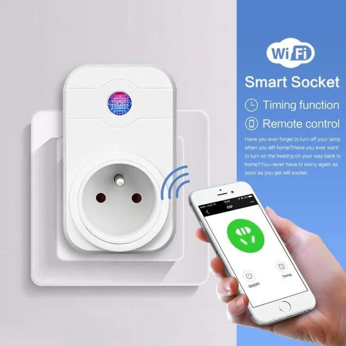 Intelligente Prise,Prise Connectée WiFi Compatible avec Android iOS Alexa Prise Télécommandées de Smart Plug (lot de 2)