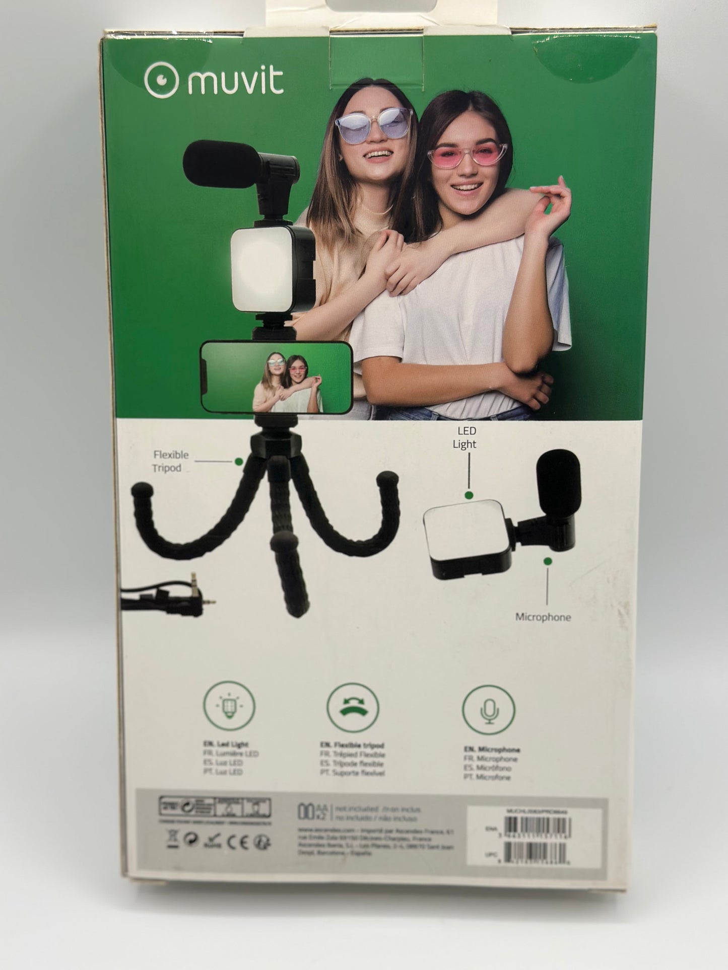 Support VLOGGING KIT 4 en 1 Micro + TREPIED + Support + LED