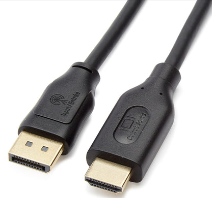 Amazon Basics Câble DisplayPort vers HDMI - 1,8 m, Lot de 10, Noir