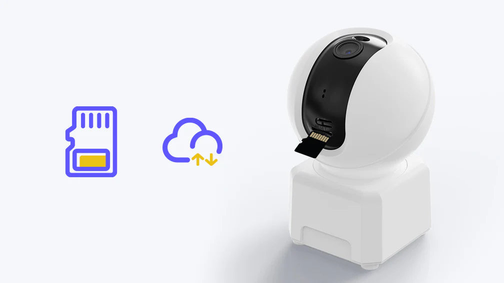 - Caméra d'intérieur Wi-Fi Dual-Band 4MP, 5 GHz/2,4 GHz, Panoramique à 350° et Inclinaison à 60°, Détection Humaine et Sonore, Suivi Intelligent, Audio Bidirectionnel, Stockage Cloud et Local jusqu'à 128 Go, Compatible avec Alexa
