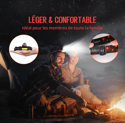 Lampe Frontale Led ImperméAble à L'Eau Puissante Rechargeable 4 Modes D'éClairage neuve