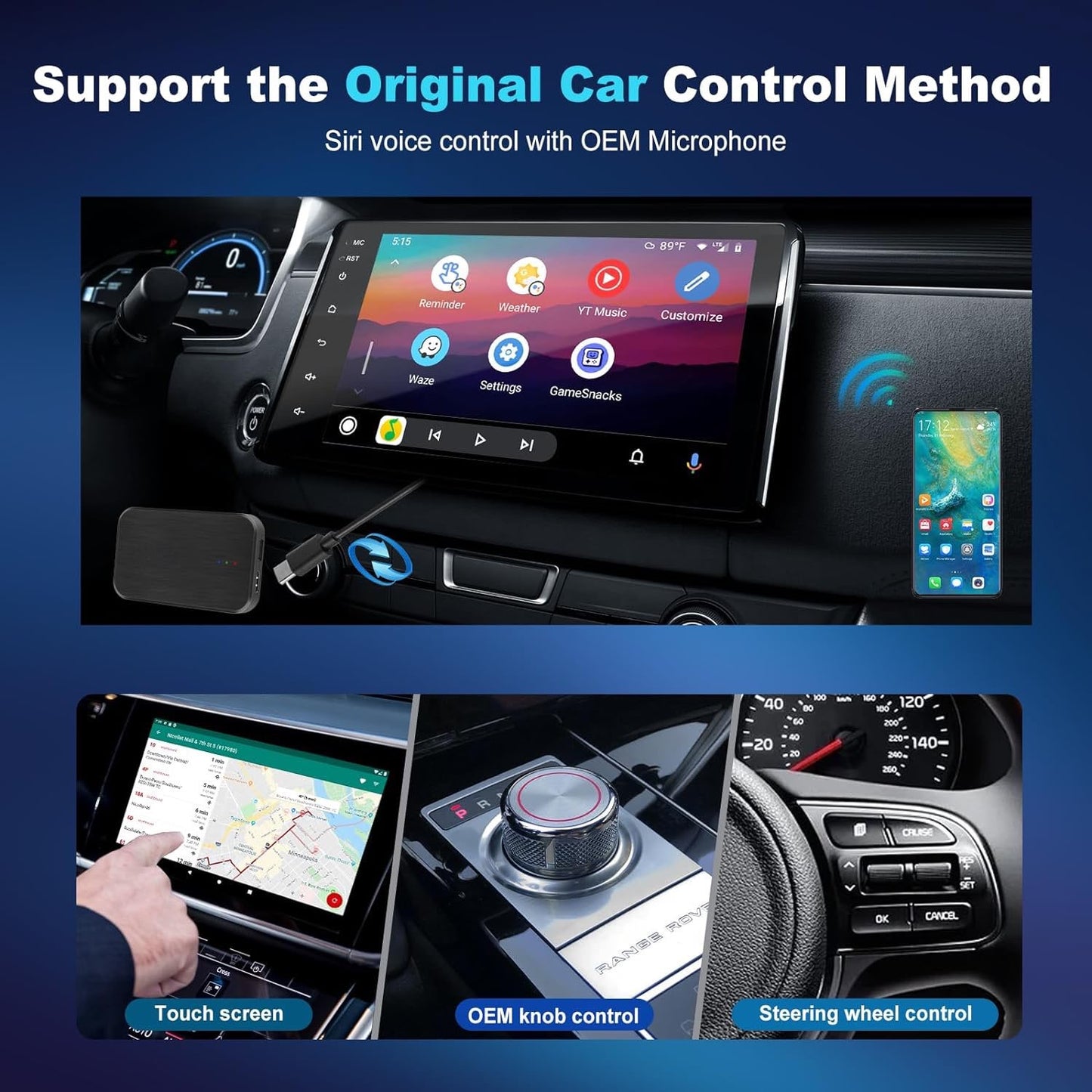 Adaptateur Sans Fil Apple CarPlay et Android Auto Android 10.0 2+32G flambant neuf