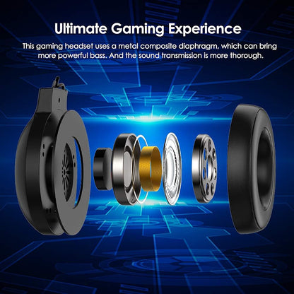 Casque de Jeu, Casque de Jeu Filaire stéréo 3,5 mm avec rétroéclairage Arc-en-Ciel RVB, Son Surround de Casque Professionnel et Microphone à réduction de Bruit, pour PS4 / Xbox One/Mac/PC (Noir)