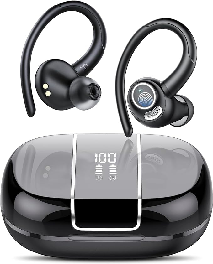 Écouteurs Bluetooth 5.3 Hi-FI Stéréo, 48H Ecouteur sans Fil Sport avec Antibruit CVC8.0 neuves