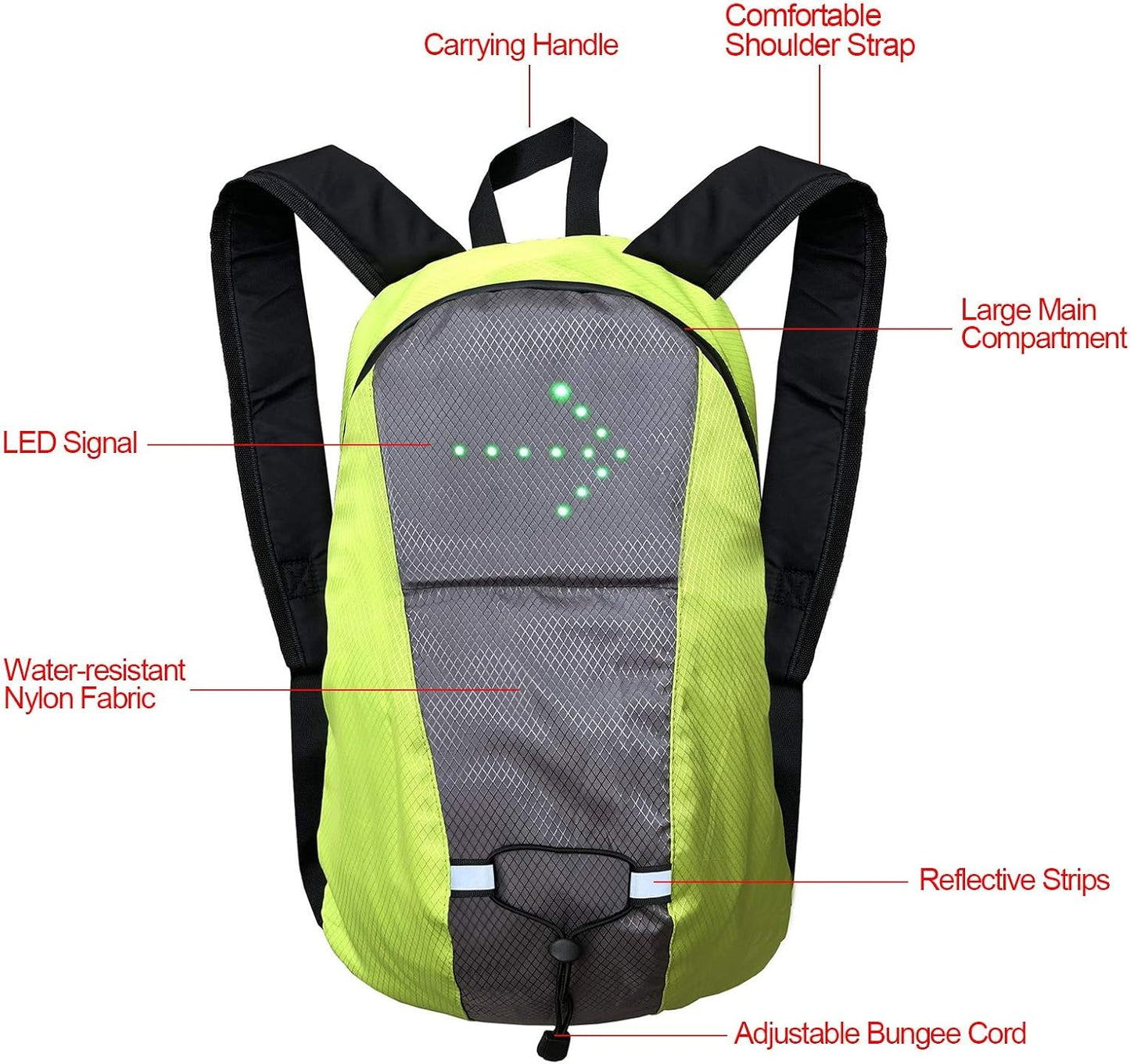 Sac À Dos Réfléchissant Léger USB Rechargeable Indicateur de Direction du Signal Lumineux sans Fil neuf