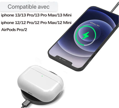 Chargeur sans fil magnétique, chargeur sans fil Qi Chargeur rapide sans fil Compatible avec iPhone 13/13 Pro/13 Pro Max/12/12 Pro/12 Pro Max/12 Mini/AirPods Pro/2