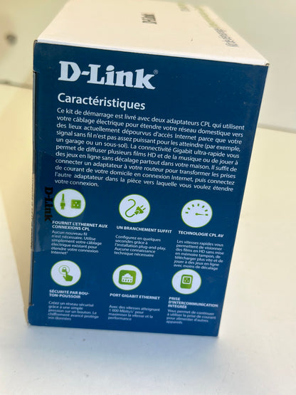 CPL 1000 mbps, Kit de 2 Adaptateurs HomePlug AV2 1000 HD prise intégrée- Idéal tv sans wifi neuf