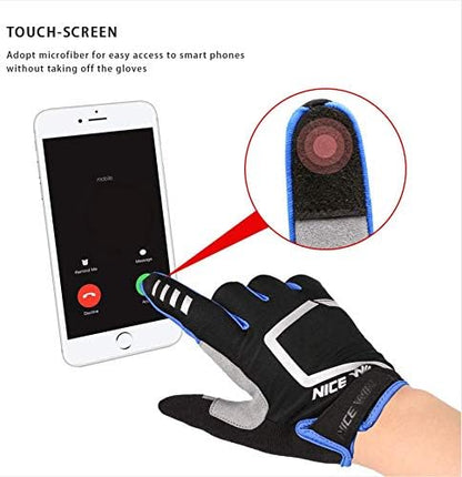 LOHOTEK Gants de Cyclisme de Bicyclette de Moto de Rembourré de Montagne de Bicyclette d'autoroute de Hommes Femmes Écran Tactile Antidérapant (L, Rouge)