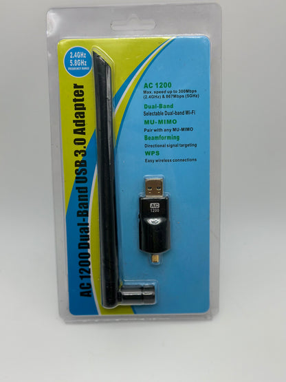 Clé WiFi Puissante AC1200 Mbps, Carte WiFi USB, dongle WiFi, USB 3.0 Double Bande, 2.4G / 5GHz, MU-MIMO, Compatible avec Windows 11/10/8.1/8/7/XP, Mac OS X