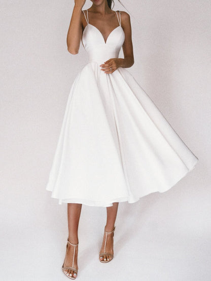 Robe Maxi "Aura-Summer" – Coupe Évasée, Décolleté en V & Dos Nu