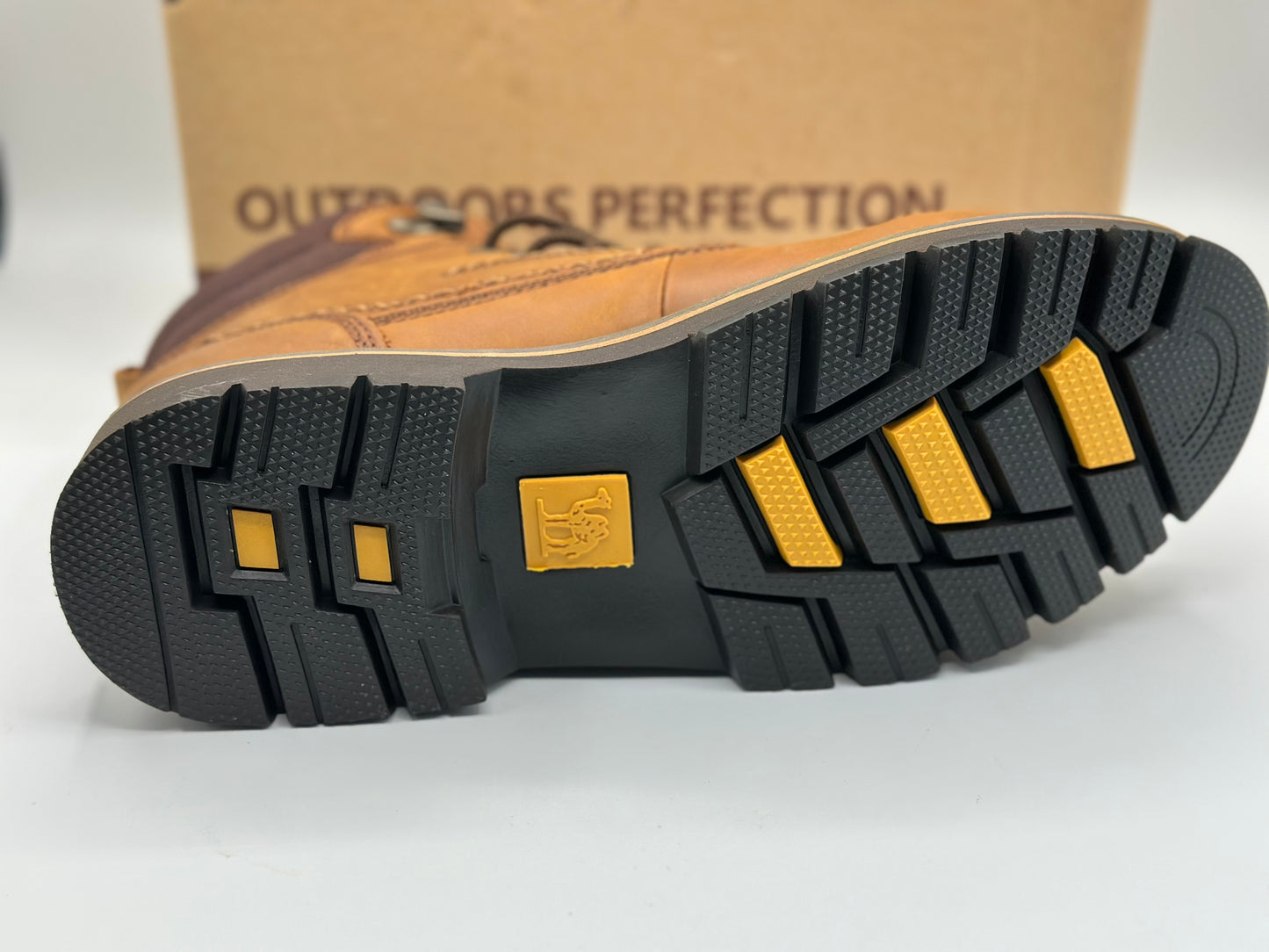 CAMEL CROWN Bottes à lacets Bottes de combat pour hommes Bottes de travail Bottes pour hommes Chaussures de travail en cuir Bottes de travail classiques à tige courte pour extérieur Bottes de loisirs antidérapantes