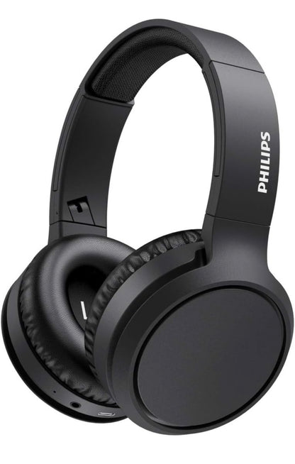 Philips Audio H5205BK/00 Casque Bluetooth sans Fil Supra-Aural avec Microphone et Bouton D'amplification des Basses (29 Heures D'autonomie, Charge Rapide) Circum aural