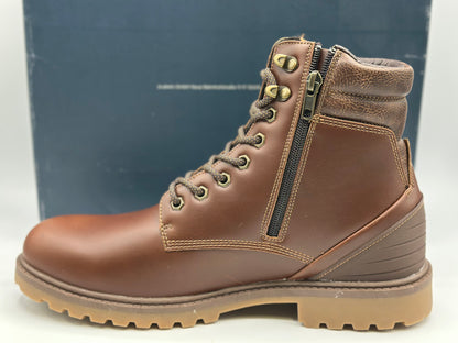 Boots crantées à lacets marron homme
