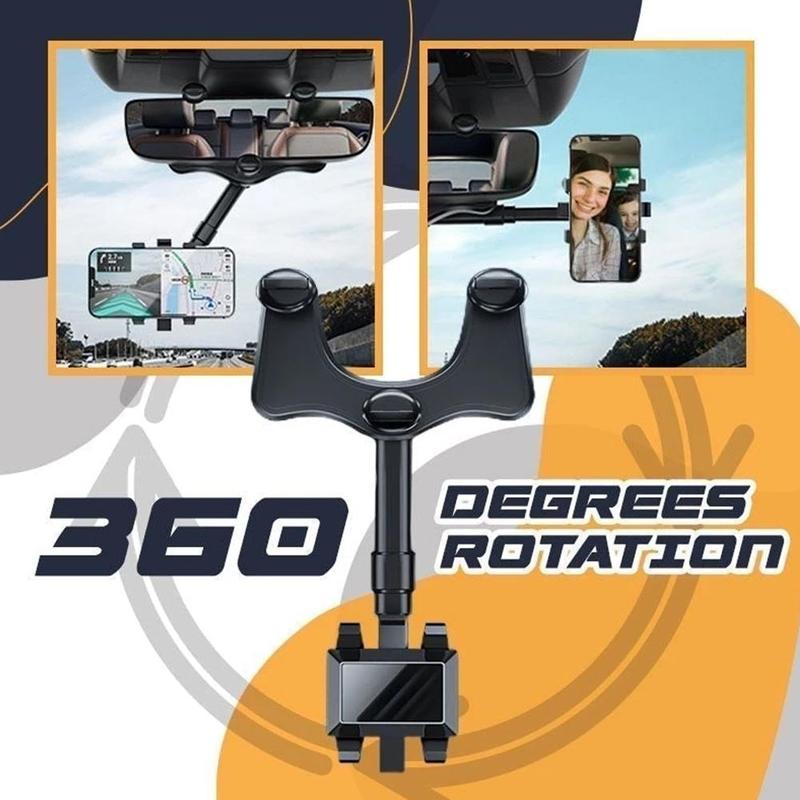 Support "Drive-View" – Support Téléphone Rétroviseur Rotatif 360° & Rétractable