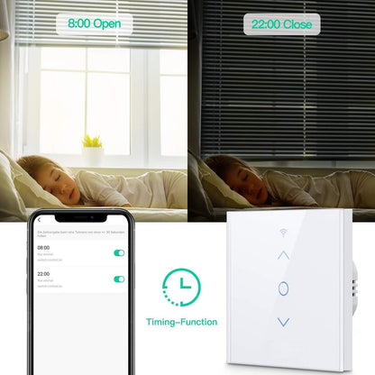Interrupteur Volet Roulant Connecté WiFi, Intelligent avec Ecran Tactile (Alexa,Google) app smart