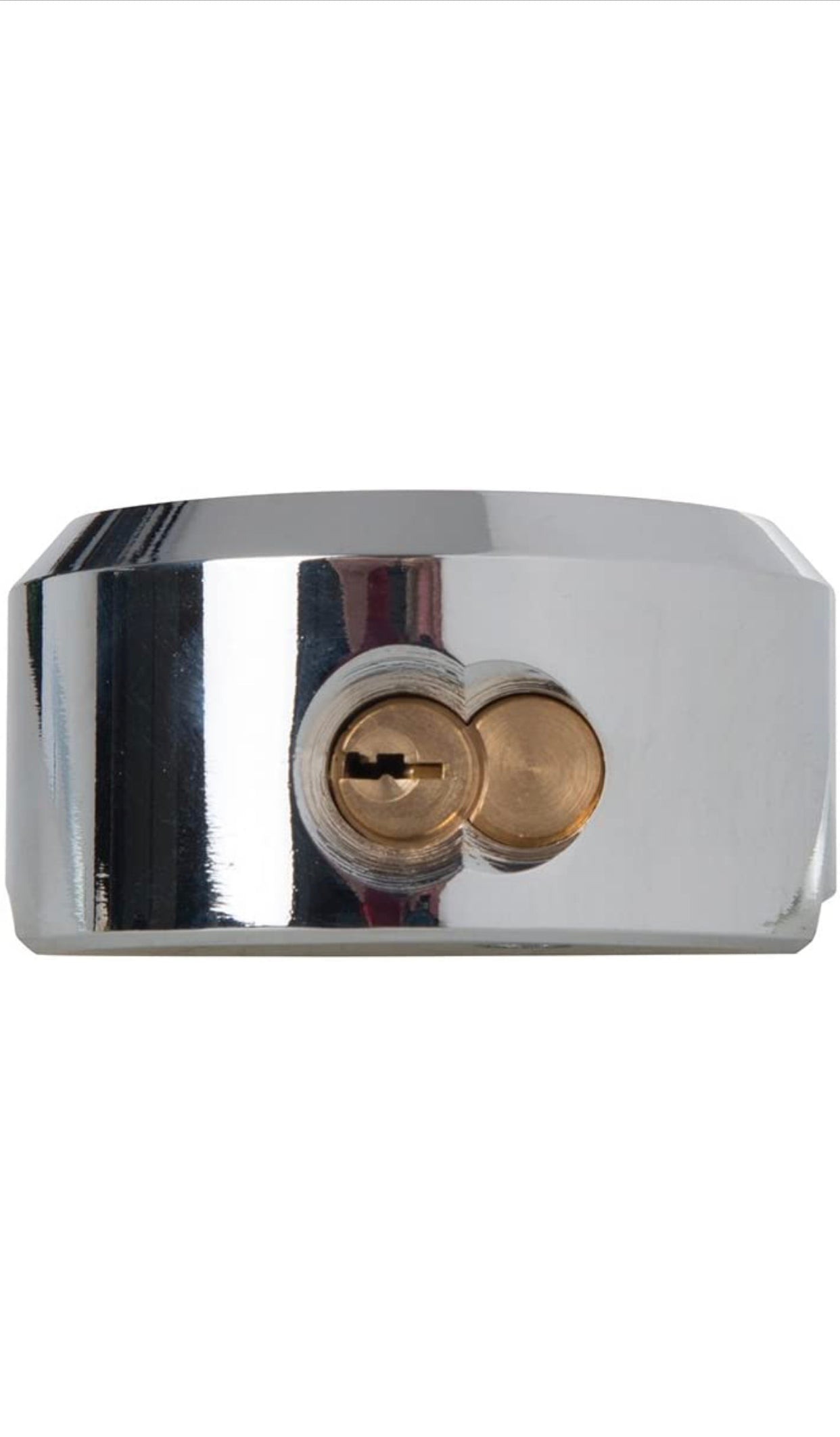 Fermer à clé Rondelle de hockey en acier chromé de 73 mm, Serrure de porte de remplacement pour camionnette robuste ronde à cadenas dissimulé en acier solide